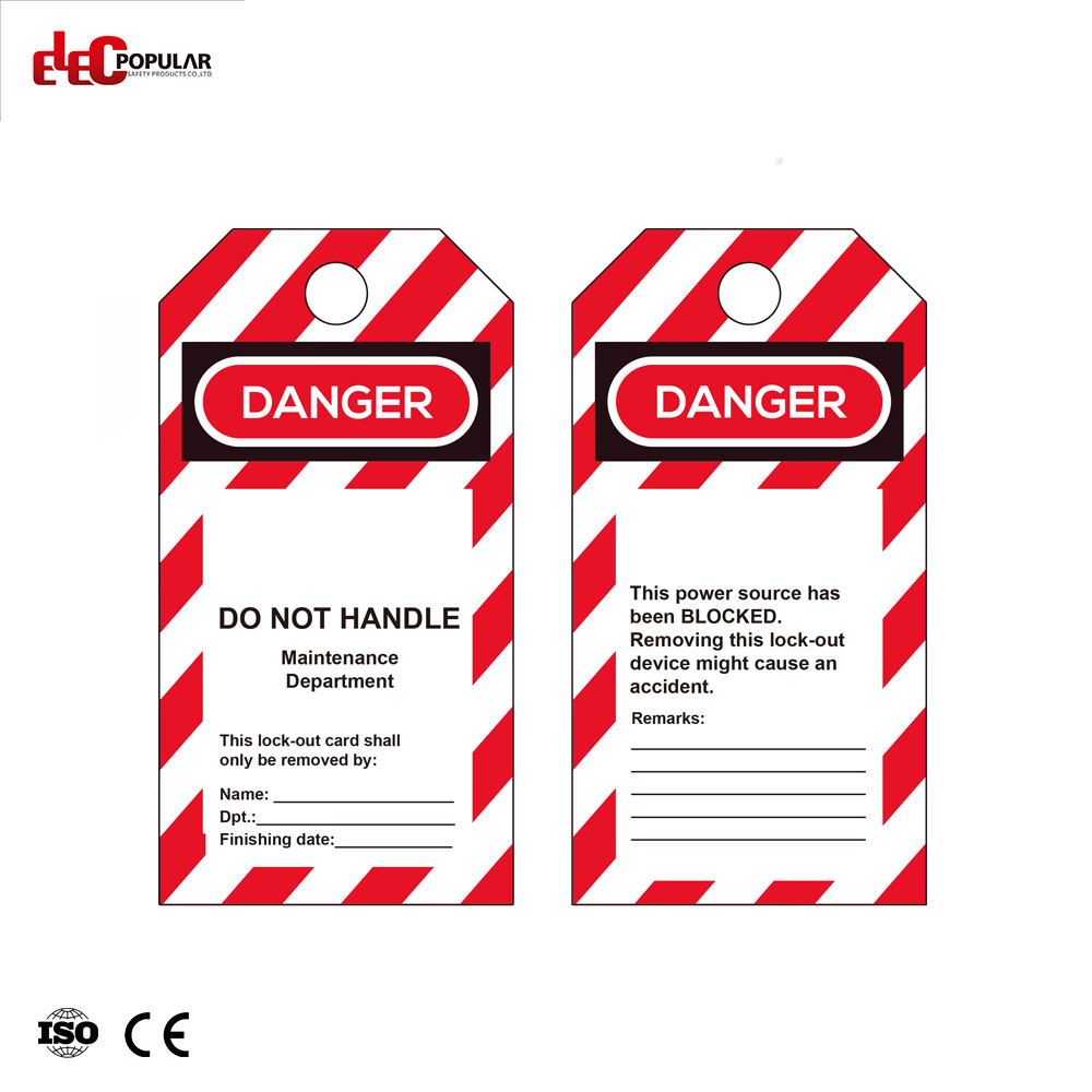 Wysokiej jakości przemysłowe ostrzeżenie Rusztowanie Identyfikacja niebezpieczeństw Plastikowe etykiety bezpieczeństwa Pvc Tagout Tagout
